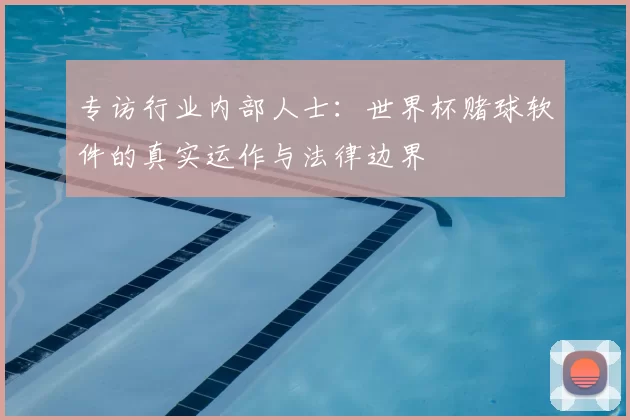 专访行业内部人士:世界杯赌球软件的真实运作与法律边界