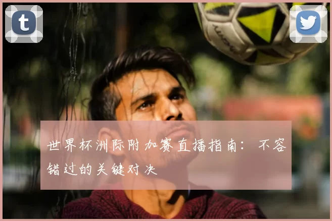 世界杯洲际附加赛直播指南：不容错过的关键对决